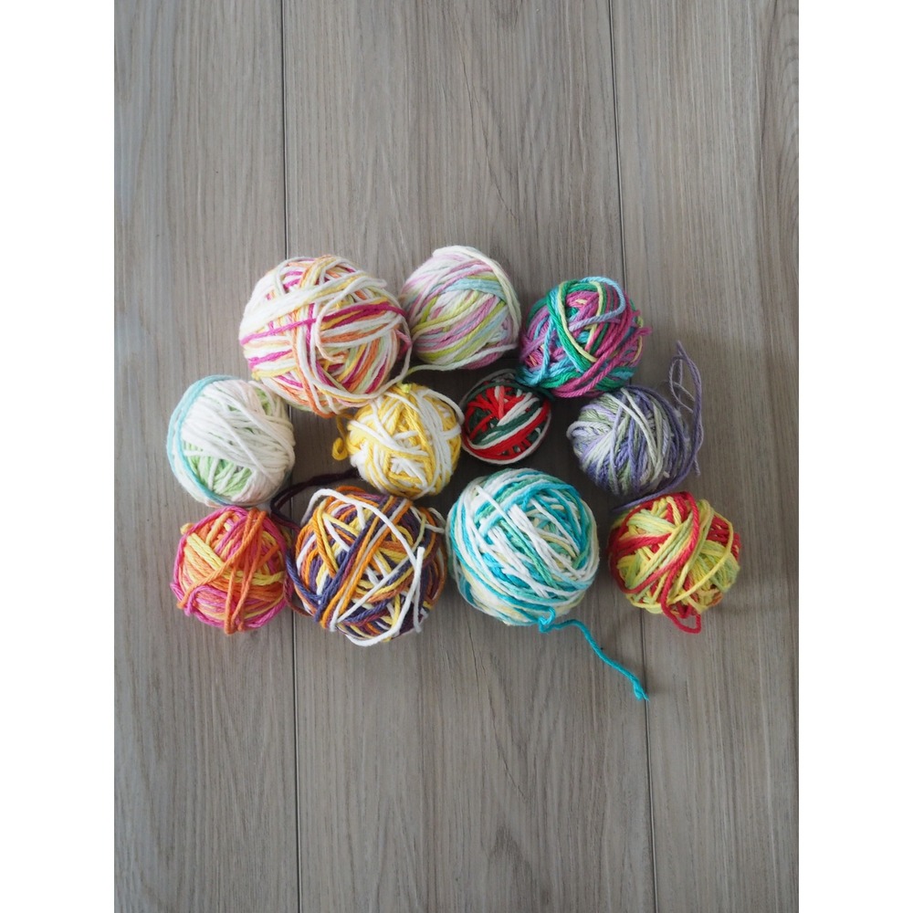 Lily Sugar n Cream Multicolor Cotton Yarn Partial Rolls Craft Scrap Lot Good - Picture 3 of 16